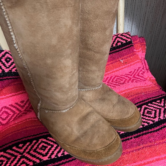 La Canadienne Helene Suede Shearling Knee Boots | Neiman Marcus